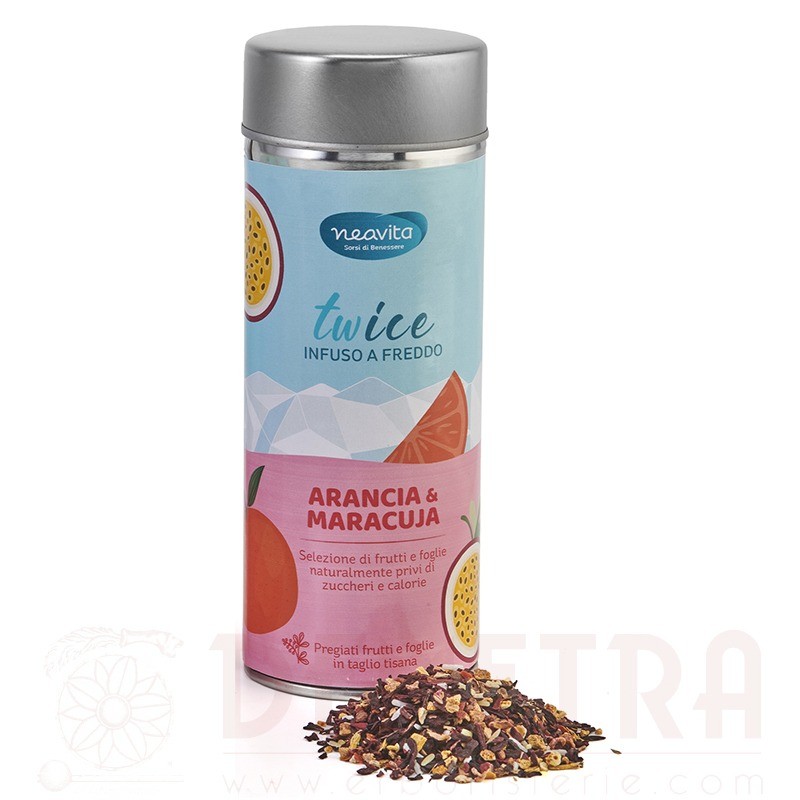 Twice Arancia e Maracuja Infuso a freddo Sfuso Nel Barattolo Silver Tin Di Neavita - immagine 2