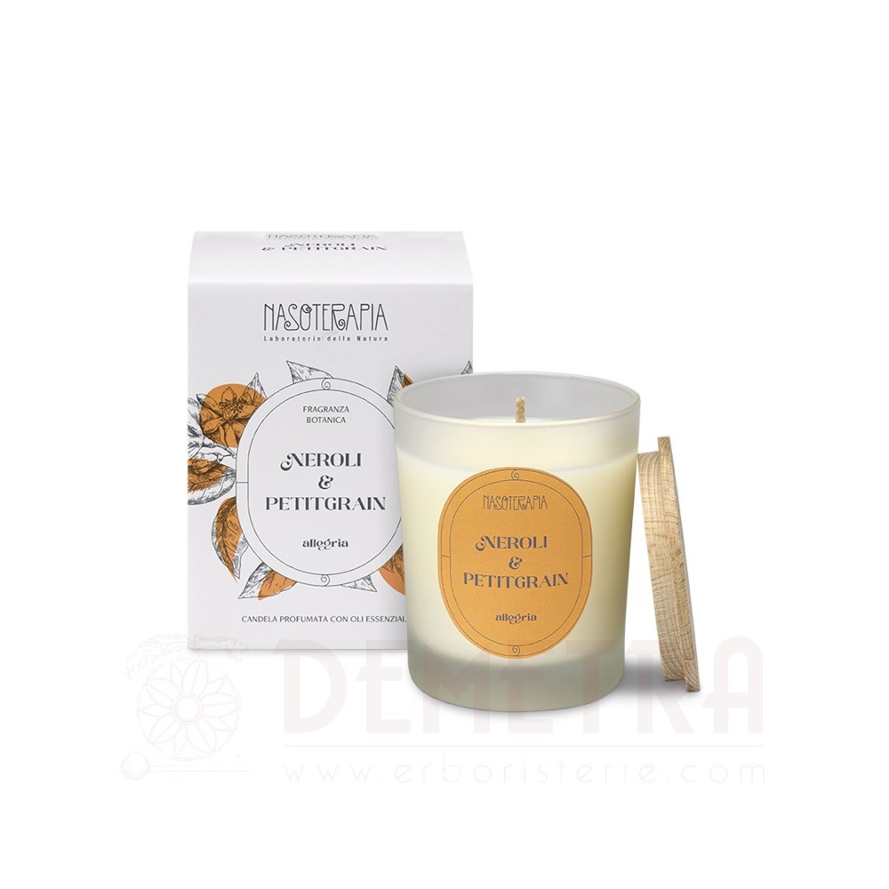 Candela di cera vegetale profumata Neroli e Petitgrain 180g Nasoterapia - immagine 2