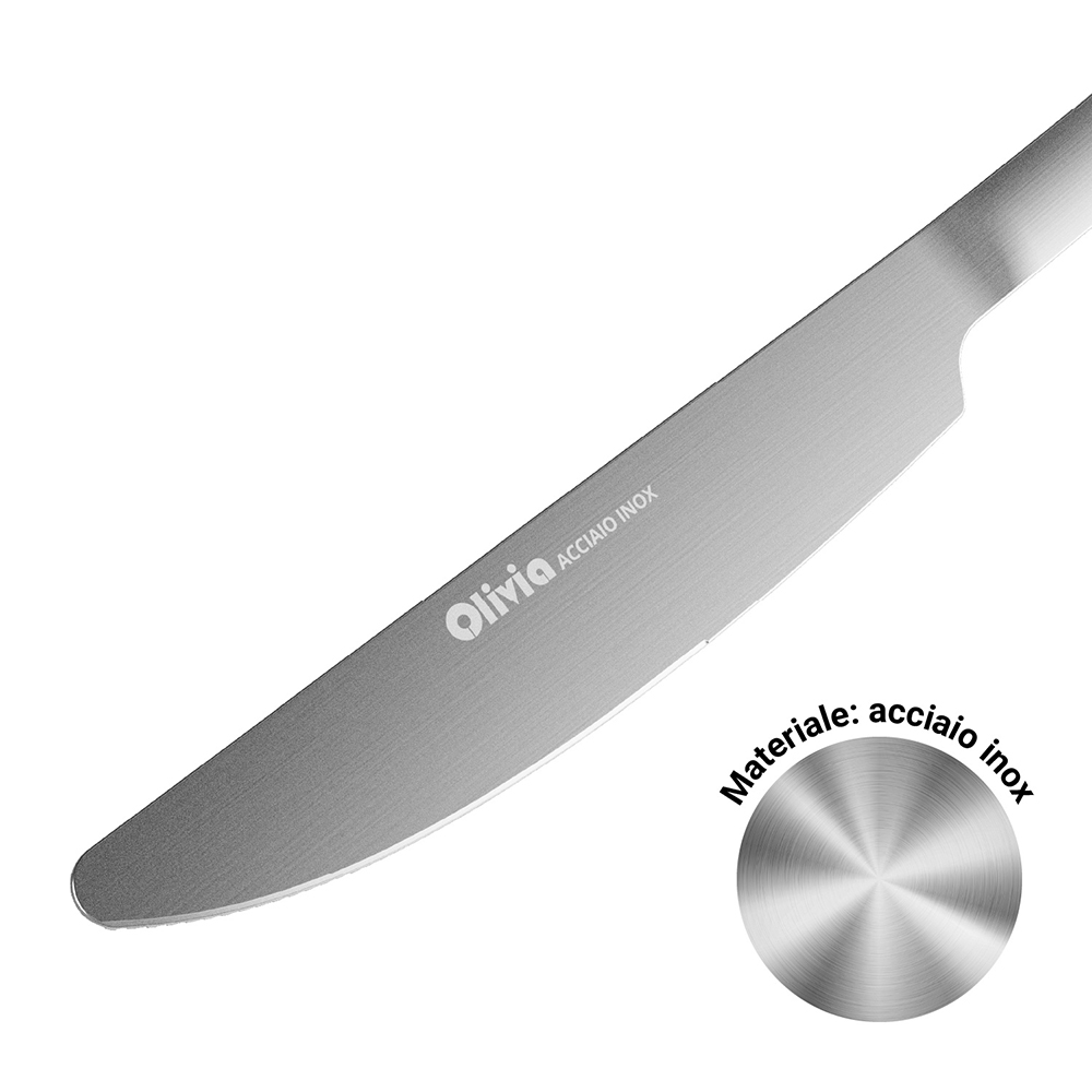 Coltelli da tavola in acciaio inox Satinato opaco 23,5cm 3 pezzi - immagine 4