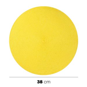 Tovagliette rotonde intrecciate 38cm in PP Giallo Sole 6 pezzi