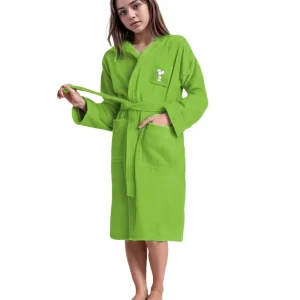Peanuts Accappatoio Bambino Con Cappuccio Snoopy Verde