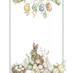Tessitura Randi Strofinaccio Di Pasqua In Cotone Stampato Bunny