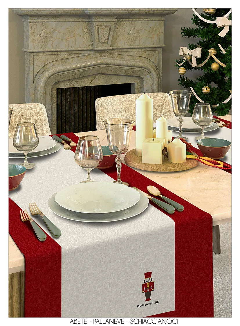 Borbonese Runner Natalizio In Puro Cotone Xmas - immagine 2