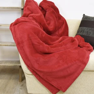 Daunex Plaid E Coperta In Morbido Pile Prime Rosso