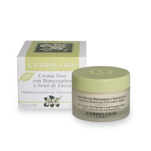 Crema Viso Biancospino Pelli Grasse Impure di Erbolario Trattamento Notturno
