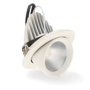 Faretto Led da incasso Track 30W Rotondo Orientabile Cornice bianca Apertura 24 gradi Bianco freddo 6000K M LEDME