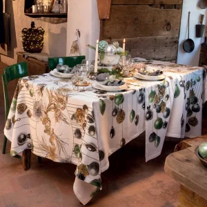 TESSITURA TOSCANA TELERIE TOVAGLIA NATALIZA E/O RUNNER IN LINO GLITTER