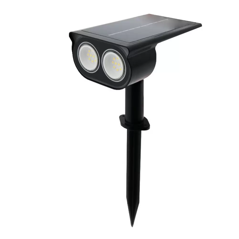 Lampioncino segnapassi Led Owl Nero con pannello solare IP65 con sensore crepuscolare Bianco caldo 3000K confezione 2pz M LEDME - immagine 3
