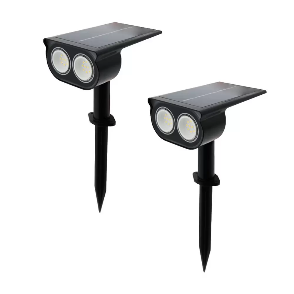 Lampioncino segnapassi Led Owl Nero con pannello solare IP65 con sensore crepuscolare Bianco caldo 3000K confezione 2pz M LEDME - immagine 2