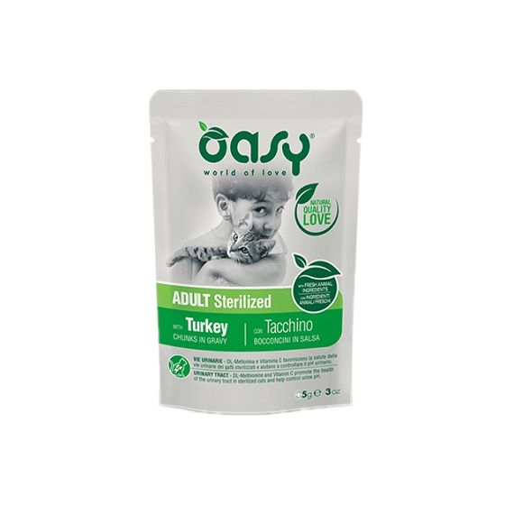 Oasy Bocconcini in salsa per gatti sterilizzati al TACCHINO - immagine 2