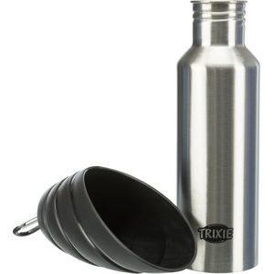 TRIXIE Bottiglia in acciaio Inox con Ciotola