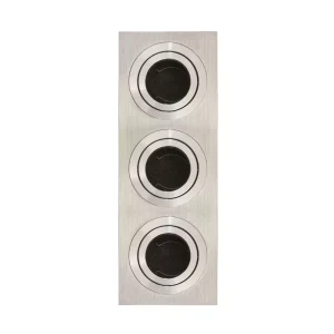 Portafaretto orientabile GU10 / MR16 da incasso 258x90mm Acciaio satinato Rettangolare 3 posti Novaline
