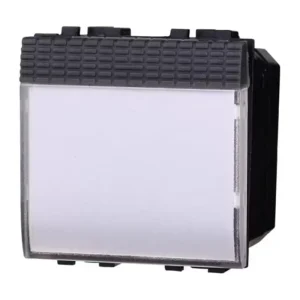 Pulsante portanome 2 moduli nero compatibile anche con BTicino Livinglight