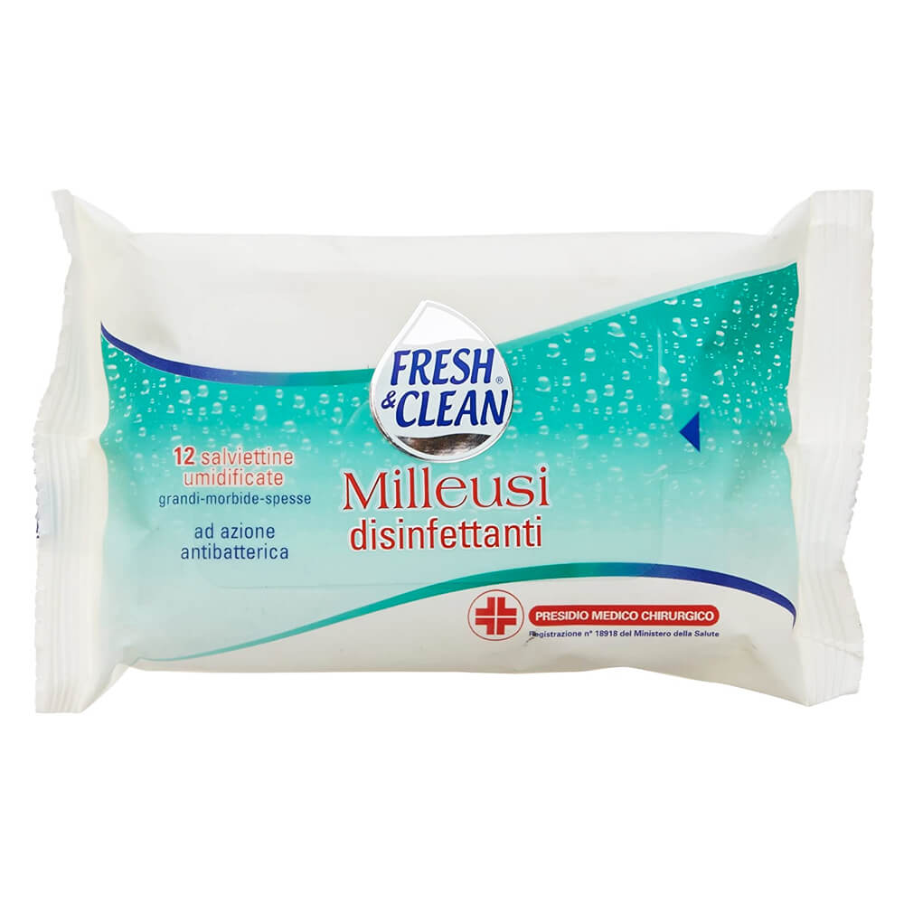 Fresh e Clean salviettine disinfettanti umidificate 12pz - immagine 2